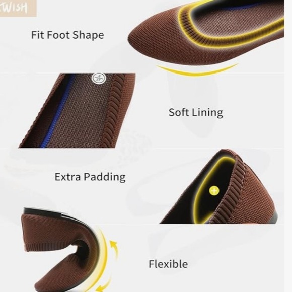 NWT Heawish Brown Ballet Flats, Size 8 - Picture 3 of 9